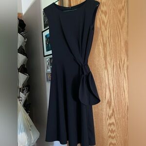 $268 Tahari black side tie dress. Exquisite quality & style Slight cap sleeves 6